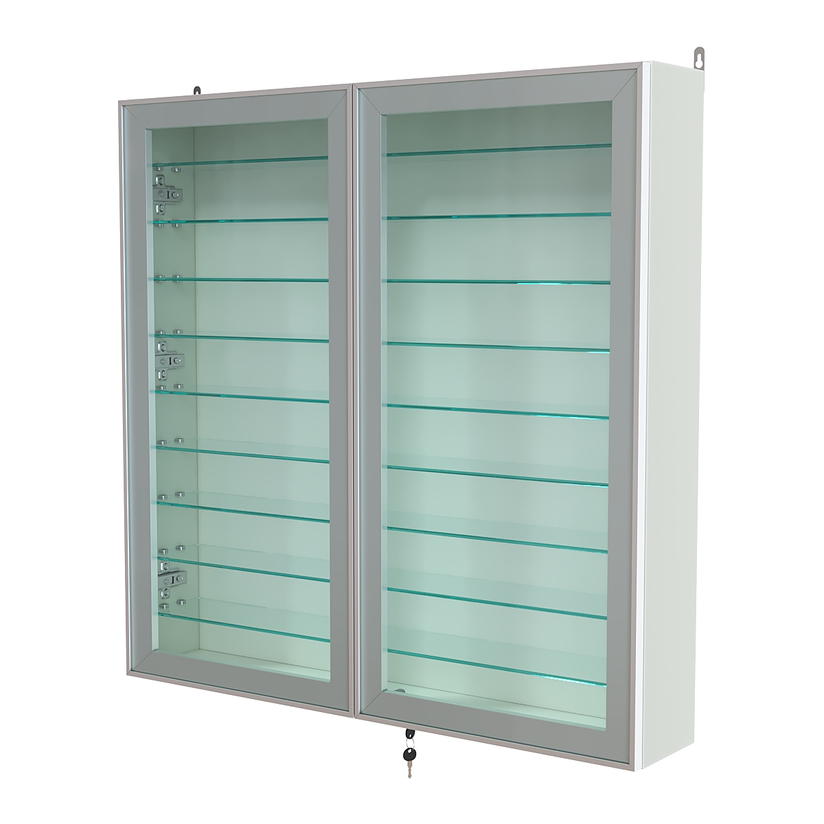 Витрина настенная №4-5А с девятью прозрачными полками серии Collecto Белый