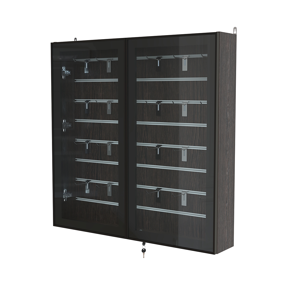 Витрина настенная №4-1Б закрытая с экономпанелью серии Collecto Дуб Венге