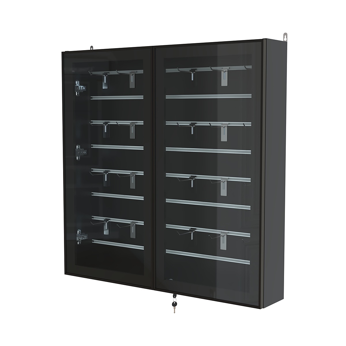 Витрина настенная №4-1Б закрытая с экономпанелью серии Collecto Черный