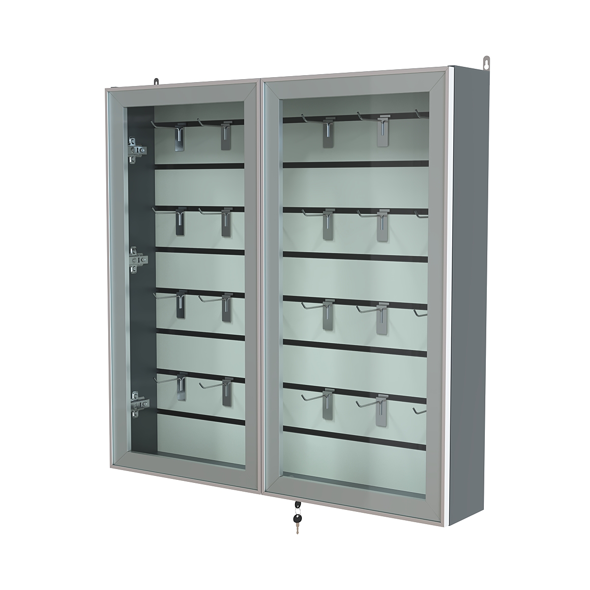 Витрина настенная №4-1Б закрытая с экономпанелью серии Collecto Темно-Серый