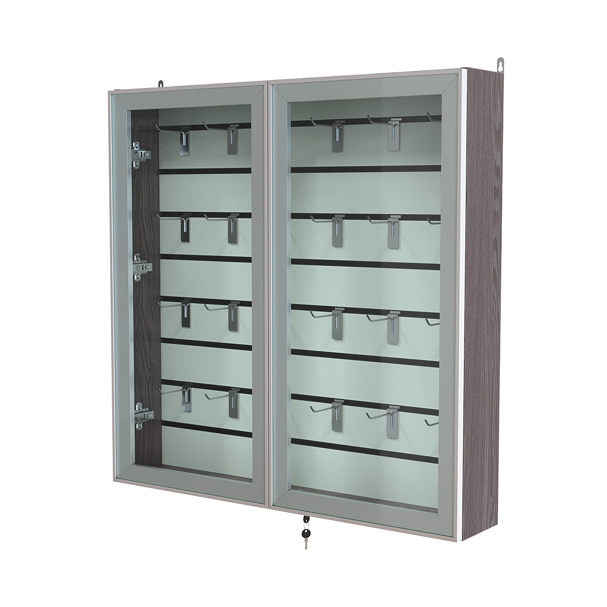 Витрина настенная №4-1Б закрытая с экономпанелью серии Collecto Ясень Анкор темный