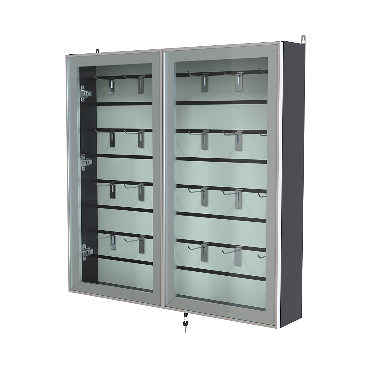 Витрина настенная №4-1Б закрытая с экономпанелью серии Collecto Антрацит