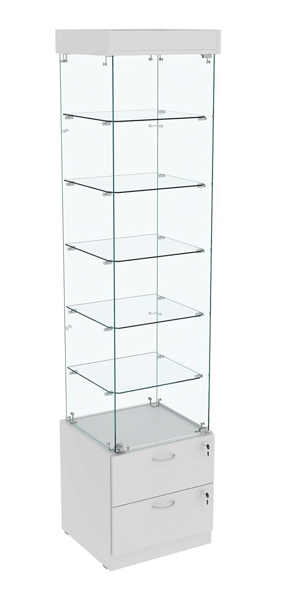 Витрина ХРУСТАЛЬ №502 стаканчик (задняя стенка - стекло) Серый