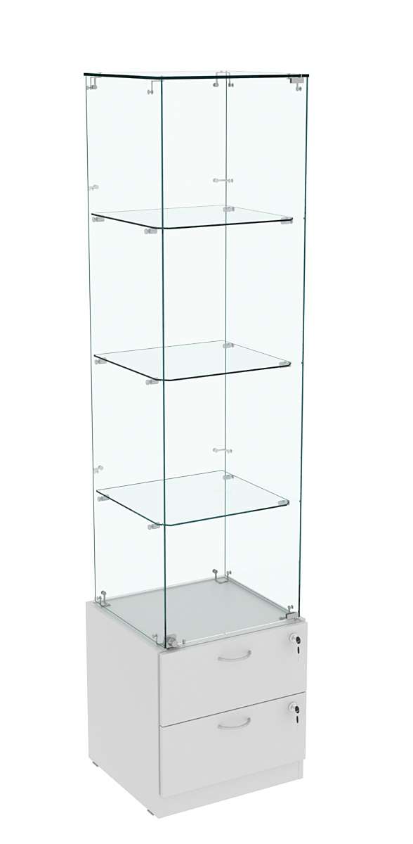 Витрина ХРУСТАЛЬ №6 стаканчик (задняя стенка - стекло) Серый