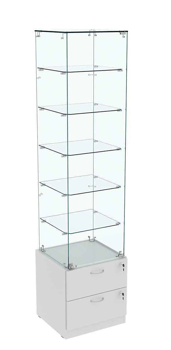 Витрина ХРУСТАЛЬ №506 стаканчик (задняя стенка - стекло) Серый