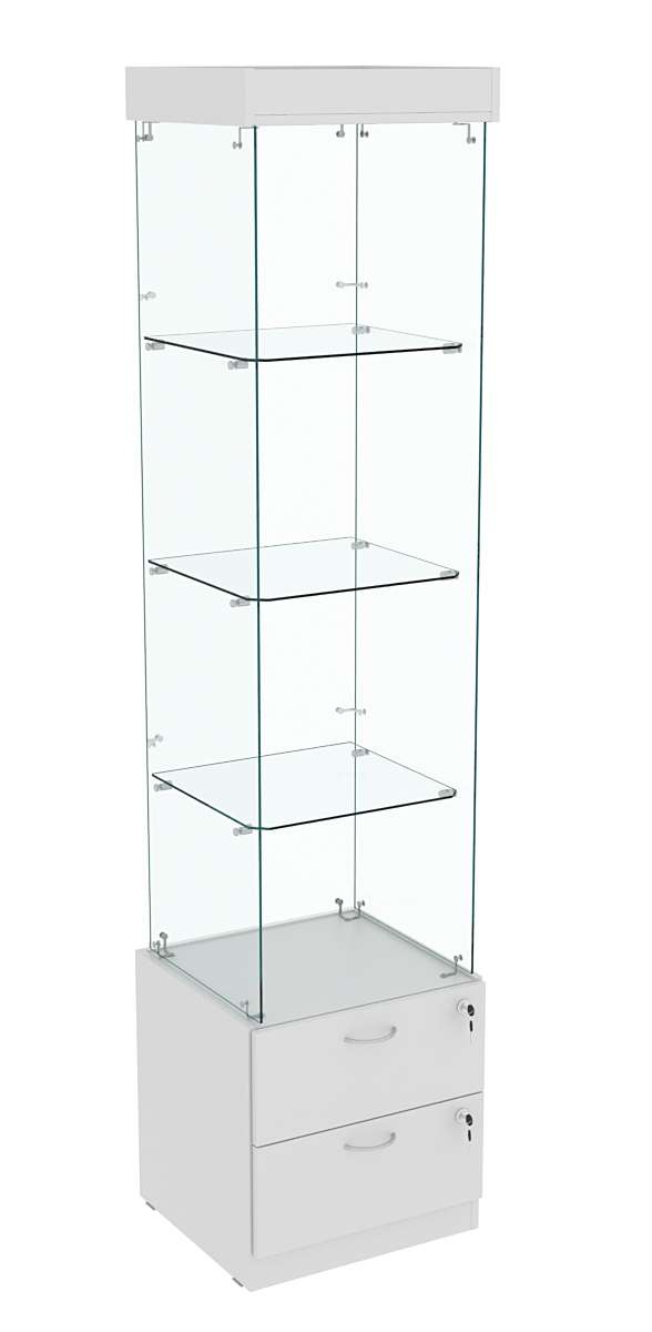 Витрина ХРУСТАЛЬ №102 стаканчик (З/C - стекло), без дверей Серый