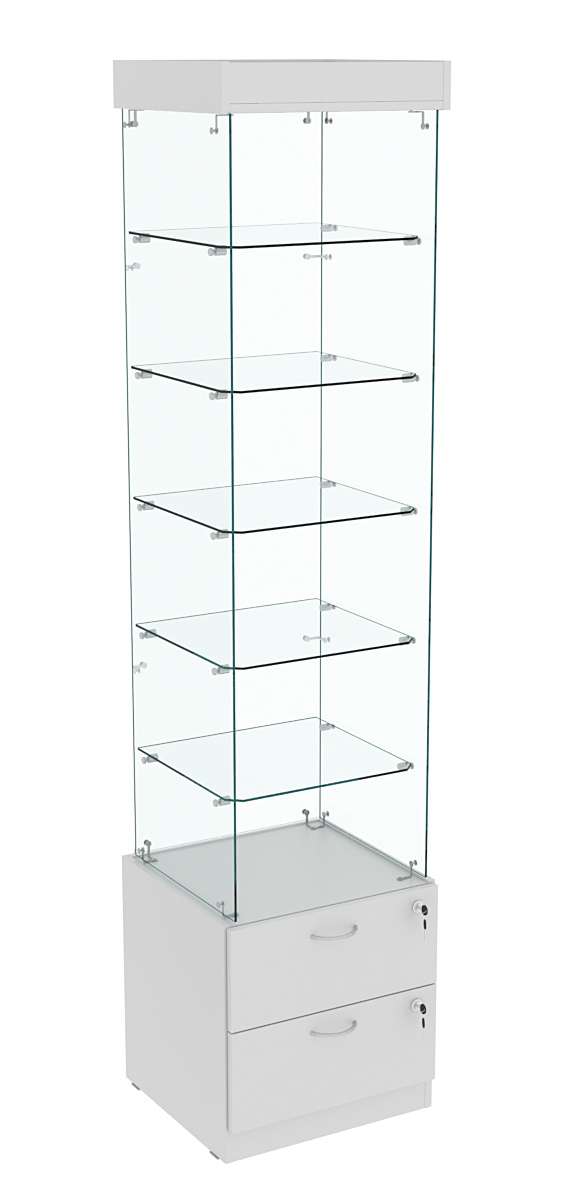 Витрина ХРУСТАЛЬ №602 стаканчик (З/C - стекло), без дверей Серый