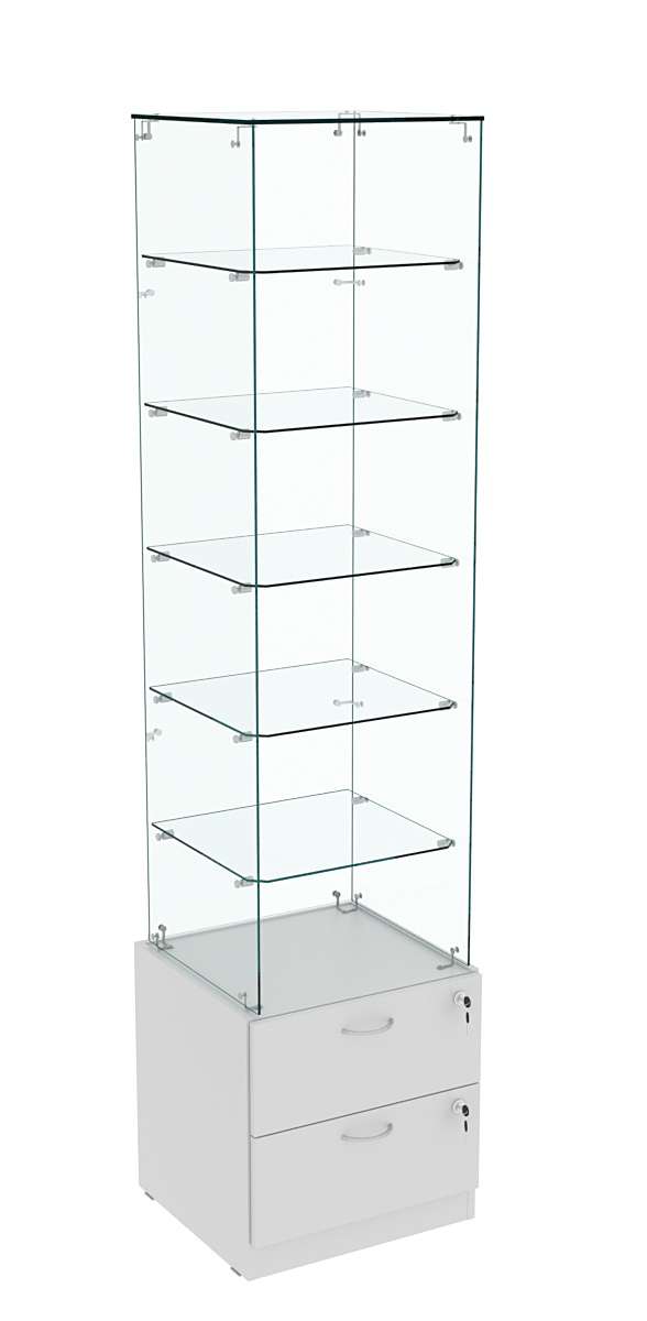 Витрина ХРУСТАЛЬ №606 стаканчик (З/C - стекло), без дверей Серый