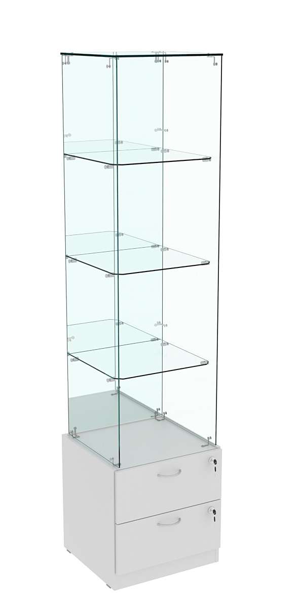 Витрина ХРУСТАЛЬ №108 стаканчик (З/C - зеркало), без дверей Серый