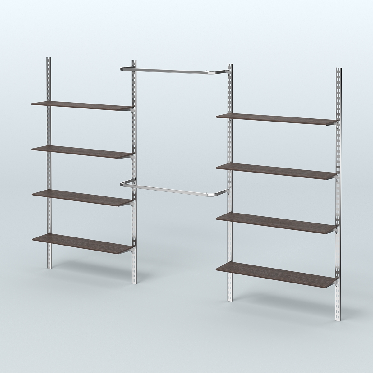 Система ГЛОБАЛ с хромирован-ными поручнями и полками из ДСП №12 (3600 мм) Дуб Венге