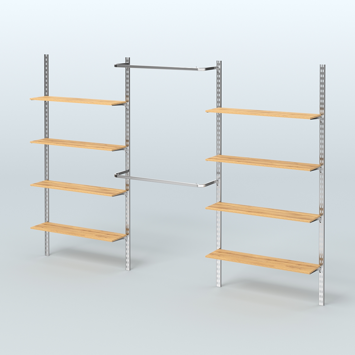 Система ГЛОБАЛ с хромирован-ными поручнями и полками из ДСП №12 (3600 мм) Дуб Золотистый