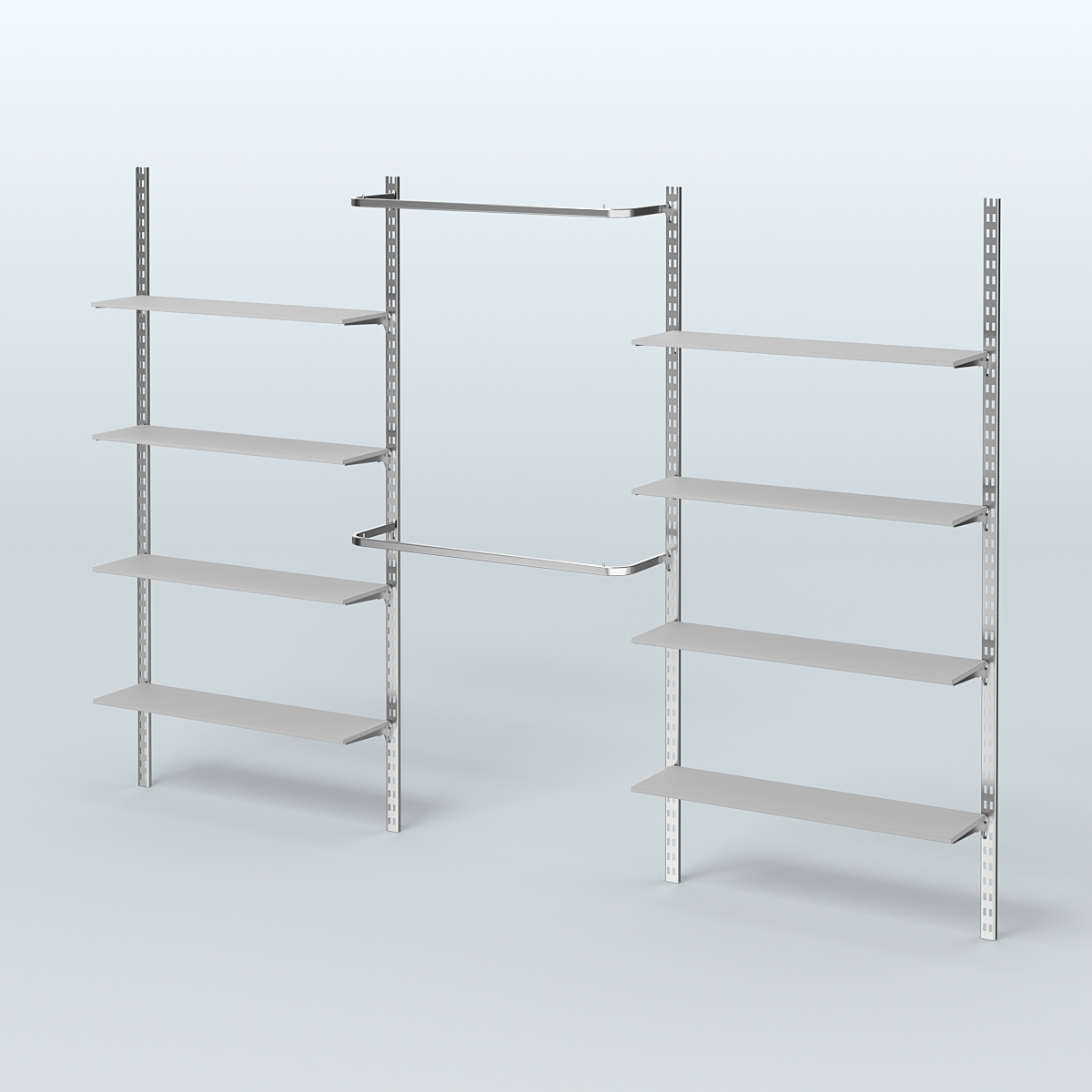 Система ГЛОБАЛ с хромирован-ными поручнями и полками из ДСП №12 (3600 мм) Серый