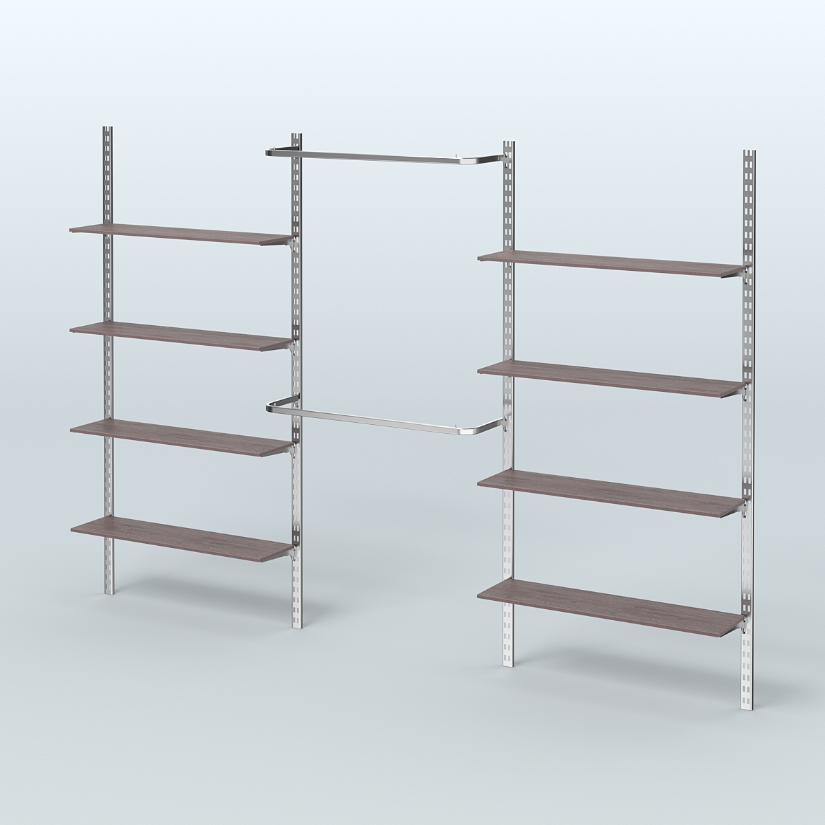 Система ГЛОБАЛ с хромирован-ными поручнями и полками из ДСП №12 (3600 мм) Ясень Анкор темный