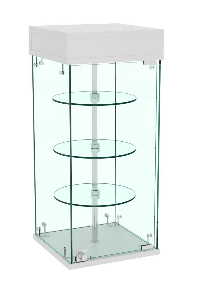 Витрина РОТАЦИЯ настольная с вращающимися полками №21-3 (прозрачная) Серый