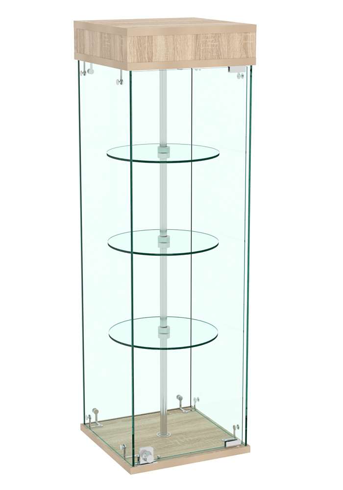 Витрина РОТАЦИЯ настольная с вращающимися полками №23-3 (прозрачная) Дуб сонома