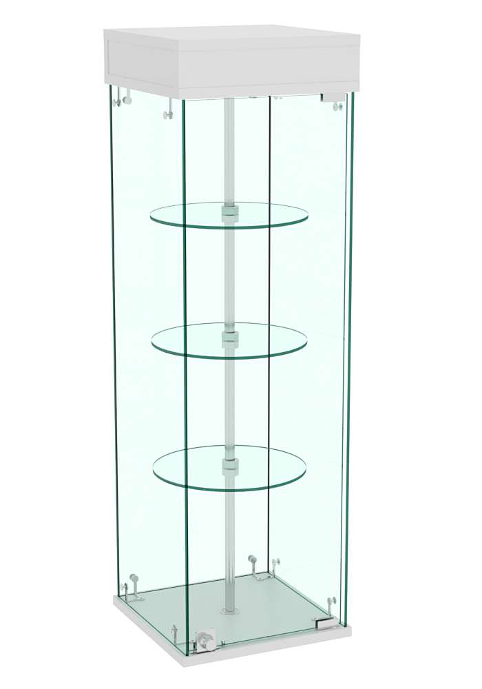 Витрина РОТАЦИЯ настольная с вращающимися полками №23-3 (прозрачная) Серый