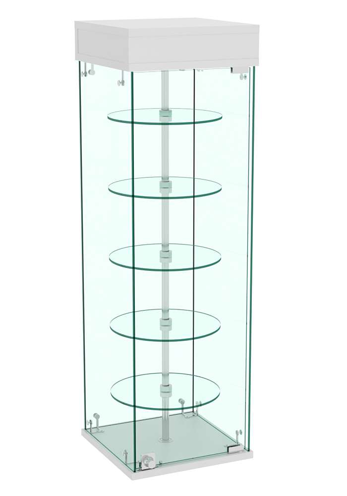 Витрина РОТАЦИЯ настольная с вращающимися полками №23-5 (прозрачная) Серый