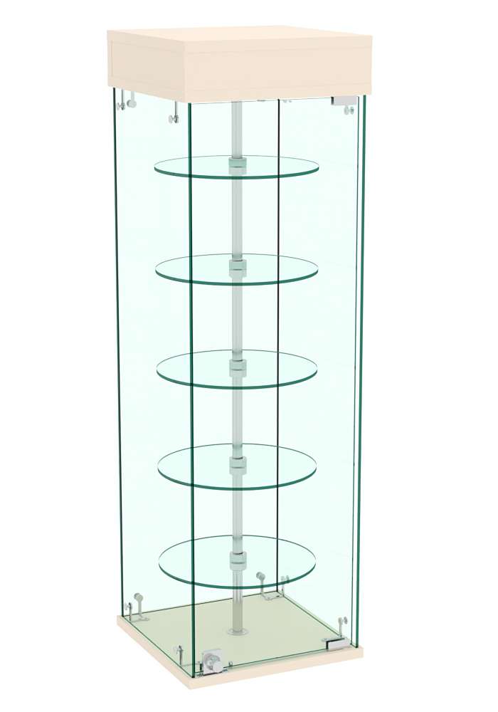 Витрина РОТАЦИЯ настольная с вращающимися полками №23-5 (прозрачная) Дуб сонома
