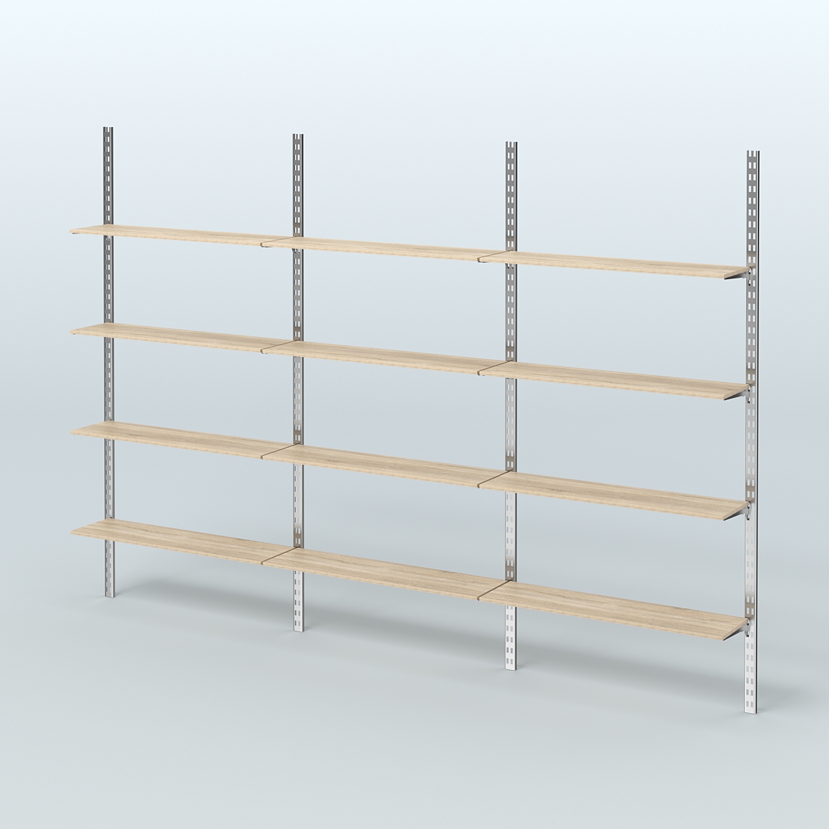 Система ГЛОБАЛ с горизонталь-ными полками из ДСП 16 мм №14 (3600 мм) Дуб Сонома