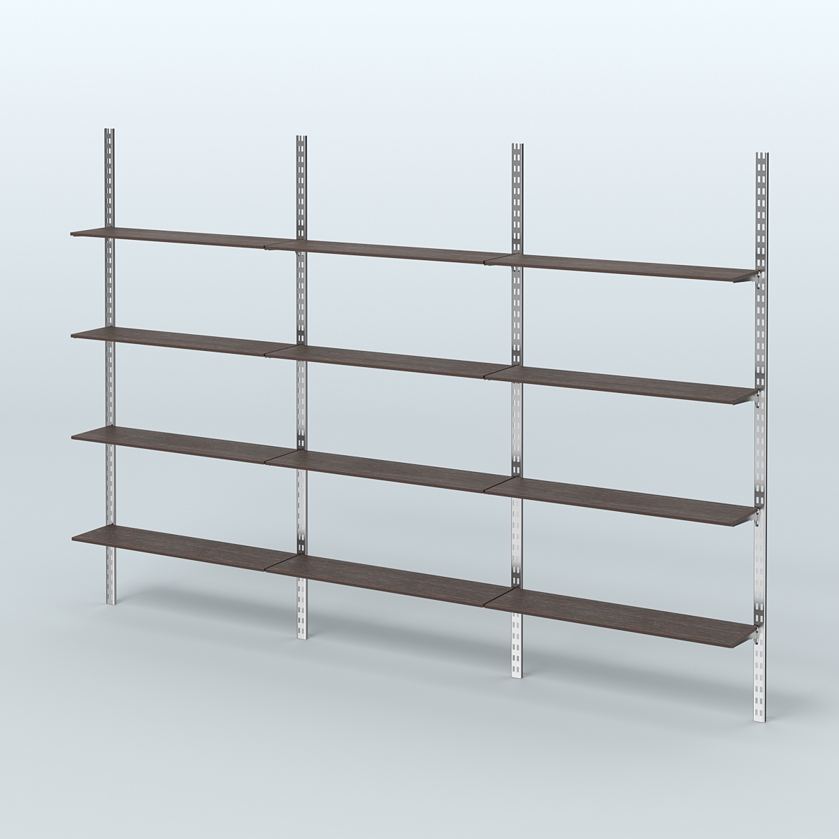 Система ГЛОБАЛ с горизонталь-ными полками из ДСП 16 мм №14 (3600 мм) Дуб Венге