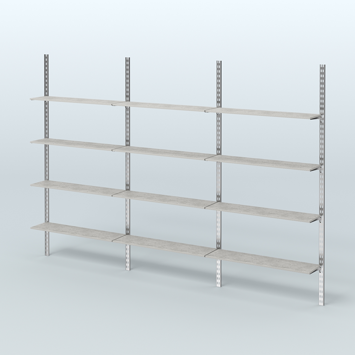Система ГЛОБАЛ с горизонталь-ными полками из ДСП 16 мм №14 (3600 мм) Метрополитан Грей