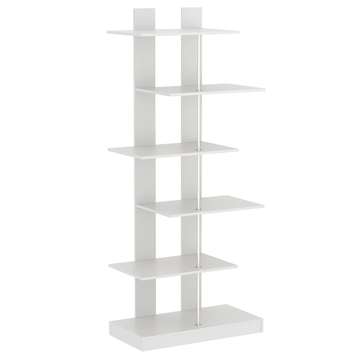 Стеллаж серии КУБ с четырьмя широкими полками №5 Серый