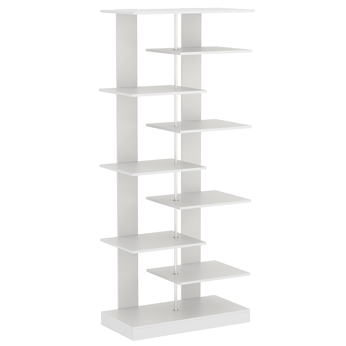 Стеллаж серии КУБ с малыми ступенчатыми полками №6 Серый