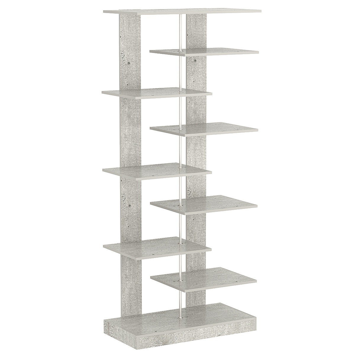 Стеллаж серии КУБ с малыми ступенчатыми полками №6 Метрополитан Грей