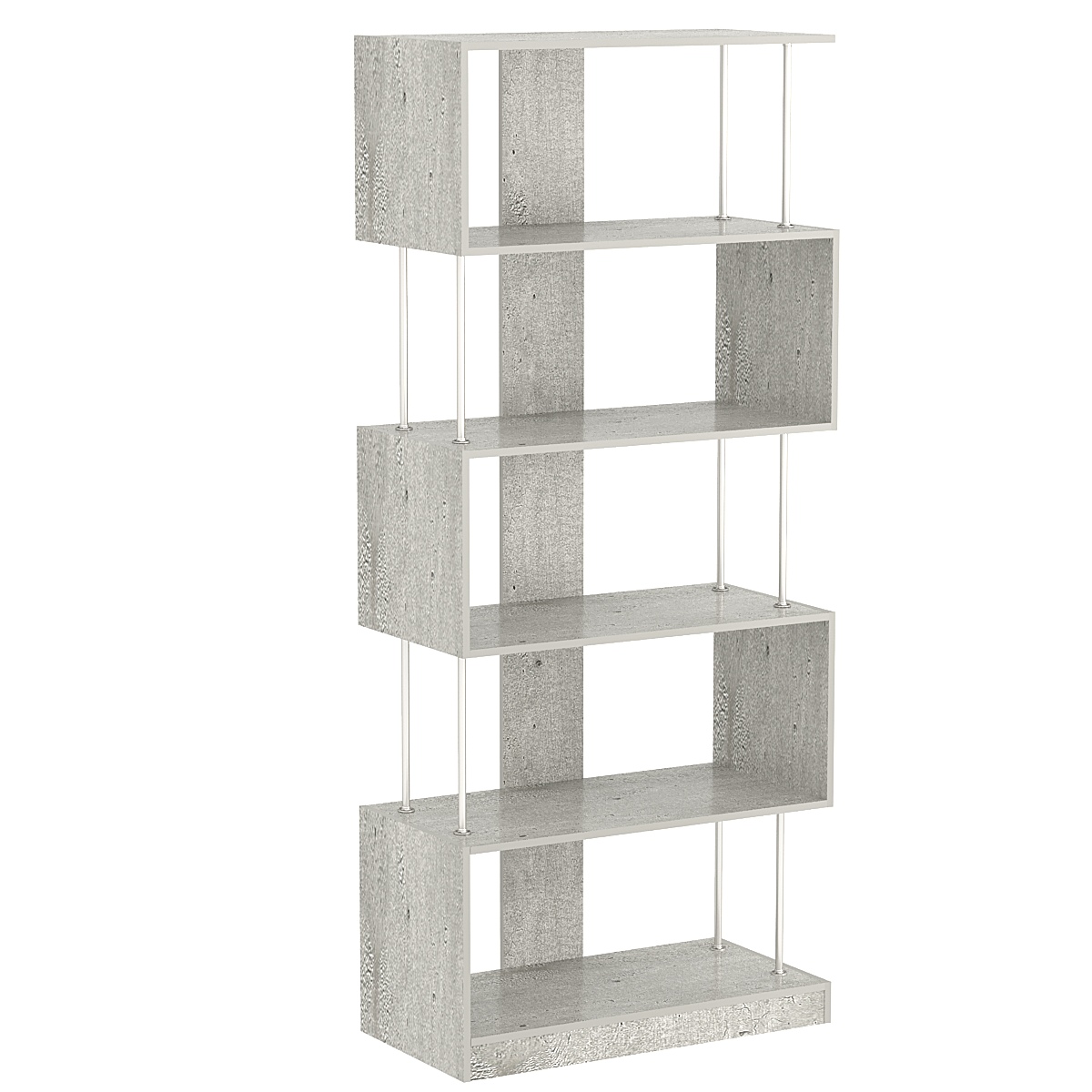 Стеллаж серии КУБ с полками змейка №7 Метрополитан Грей