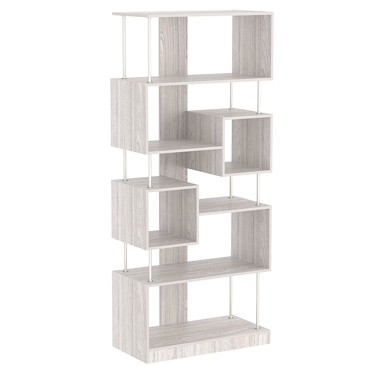 Стеллаж серии КУБ с комбинированными полками №8 Ясень Анкор светлый - U31104
