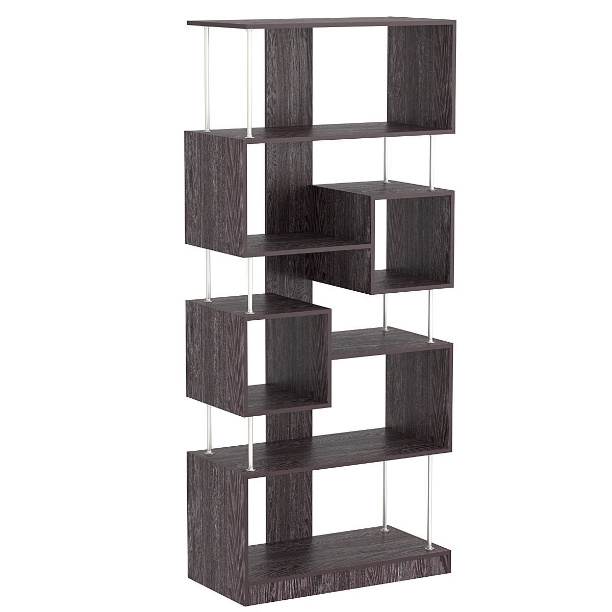 Стеллаж серии КУБ с комбинированными полками №8 Ясень Анкор темный - U31105