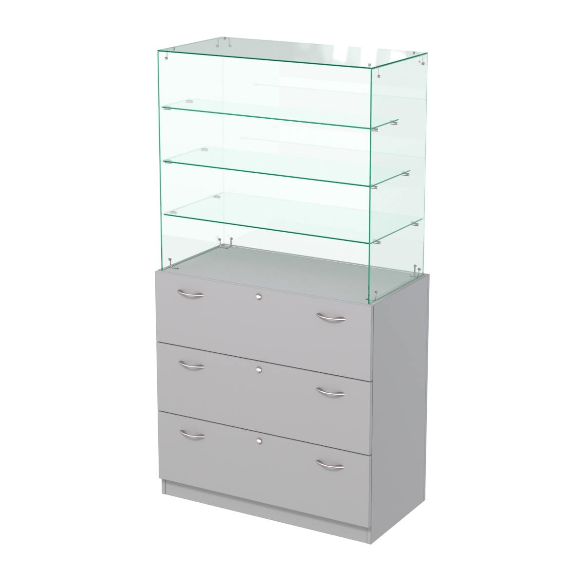 Выставочный прилавок с выдвижными ящиками Селена-3 Серый