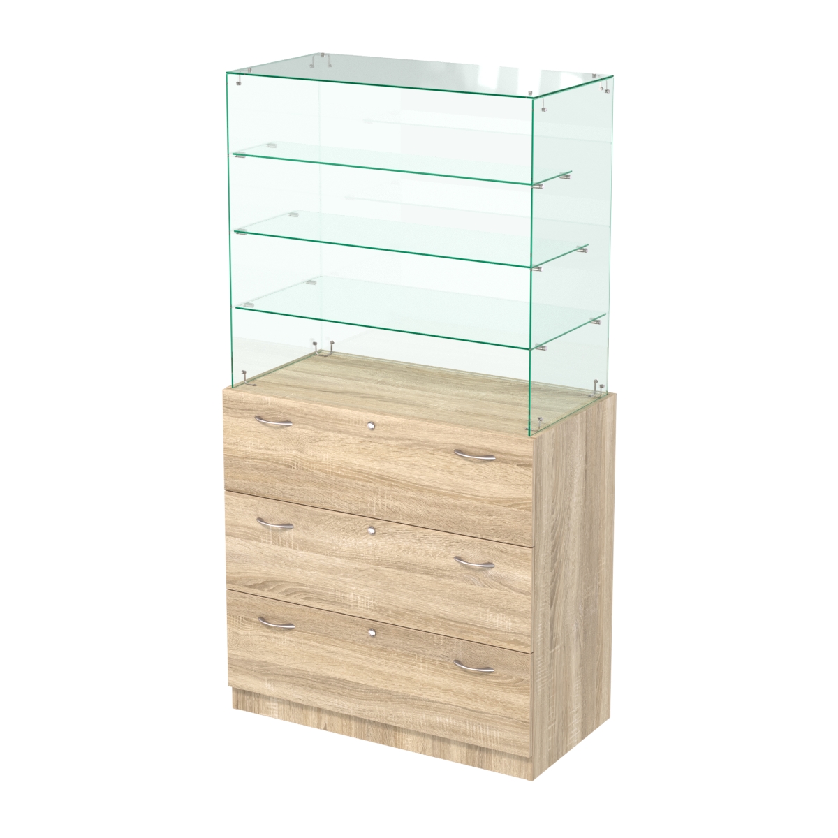 Выставочный прилавок с выдвижными ящиками Селена-3 Дуб сонома