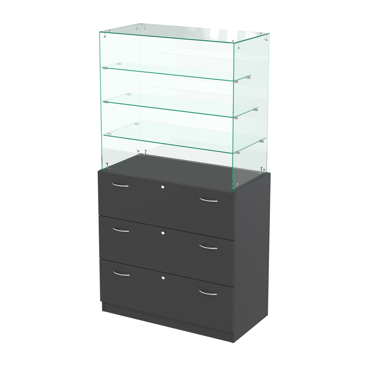 Выставочный прилавок с выдвижными ящиками Селена-3 Черный