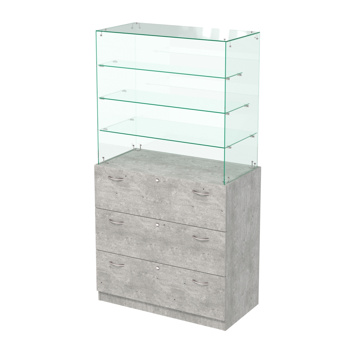 Выставочный прилавок с выдвижными ящиками Селена-3 Метрополитан Грей