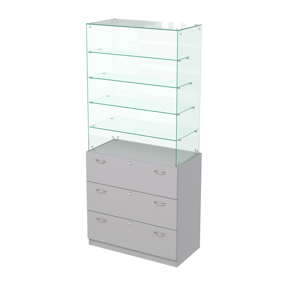 Прилавок с верхним стеклянным каркасом Селена-9 Серый