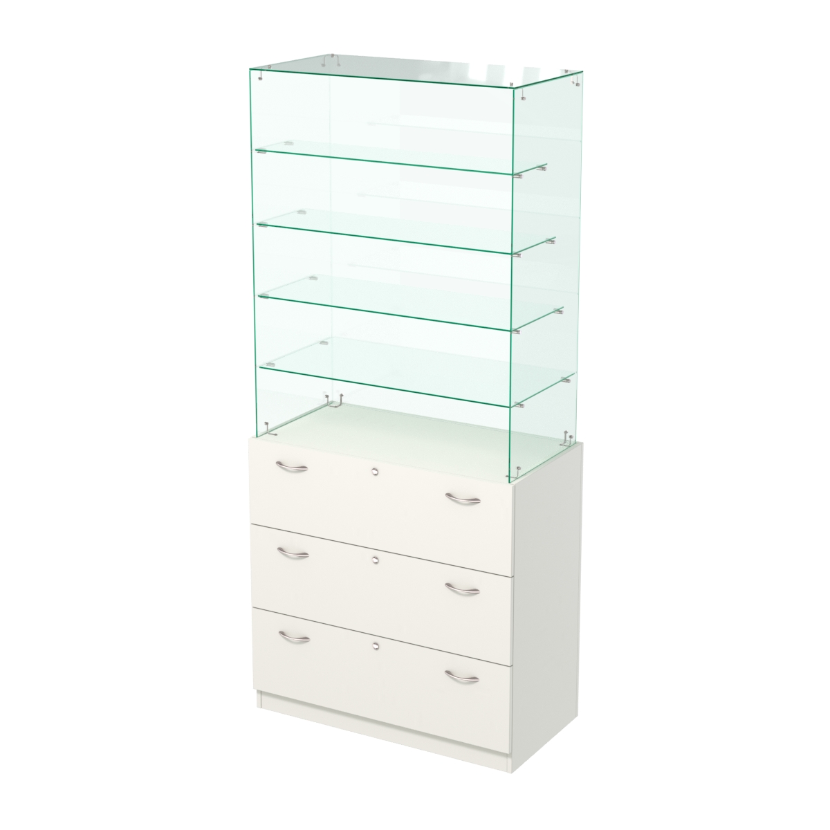 Прилавок с верхним стеклянным каркасом Селена-9 Белый
