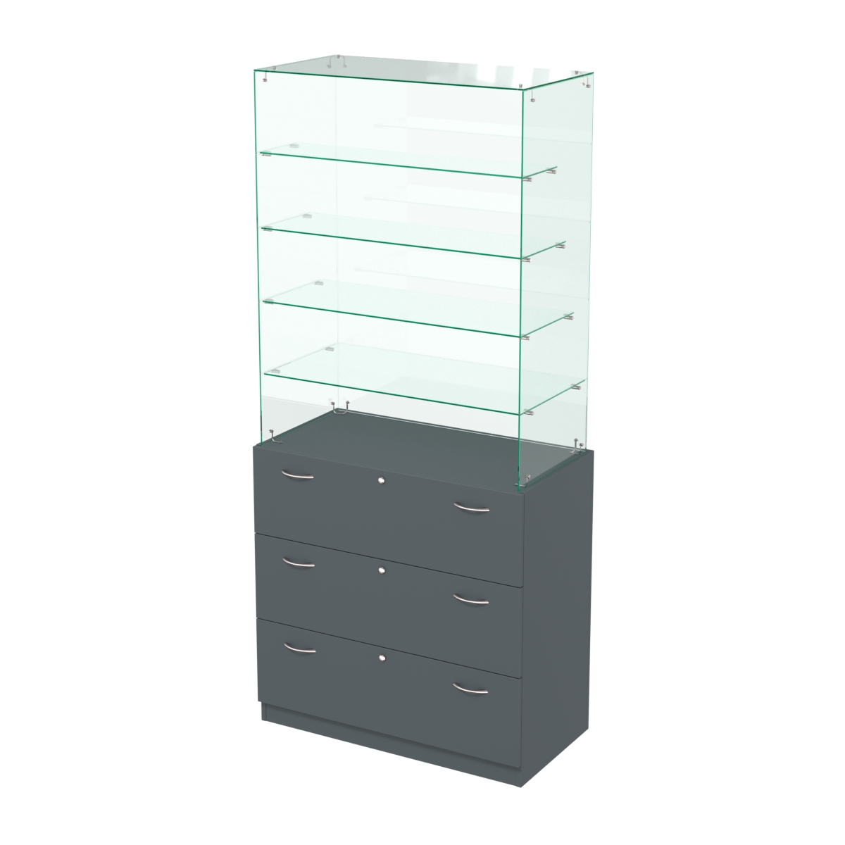 Прилавок с верхним стеклянным каркасом Селена-9 Темно-Серый