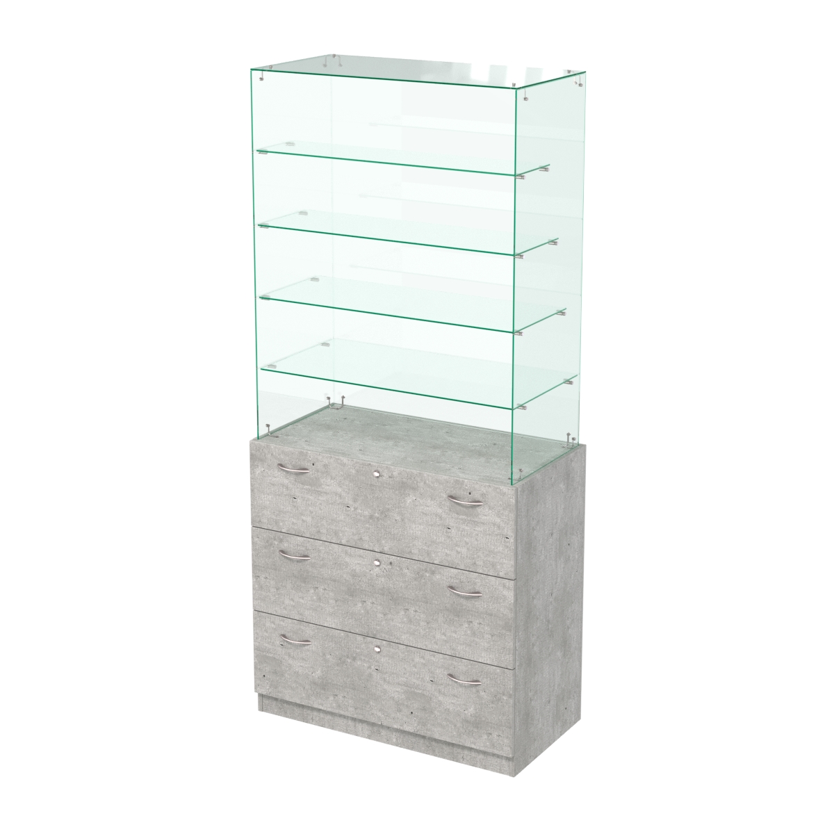 Прилавок с верхним стеклянным каркасом Селена-9 Метрополитан Грей