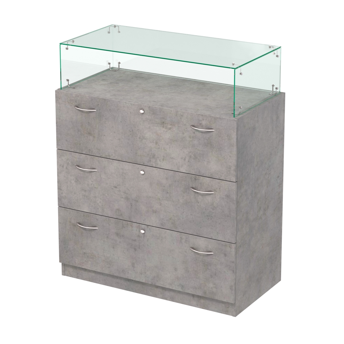 Прилавок с выдвижными ящиками Селена-14 Бетон Чикаго светло-серый F186 ST9