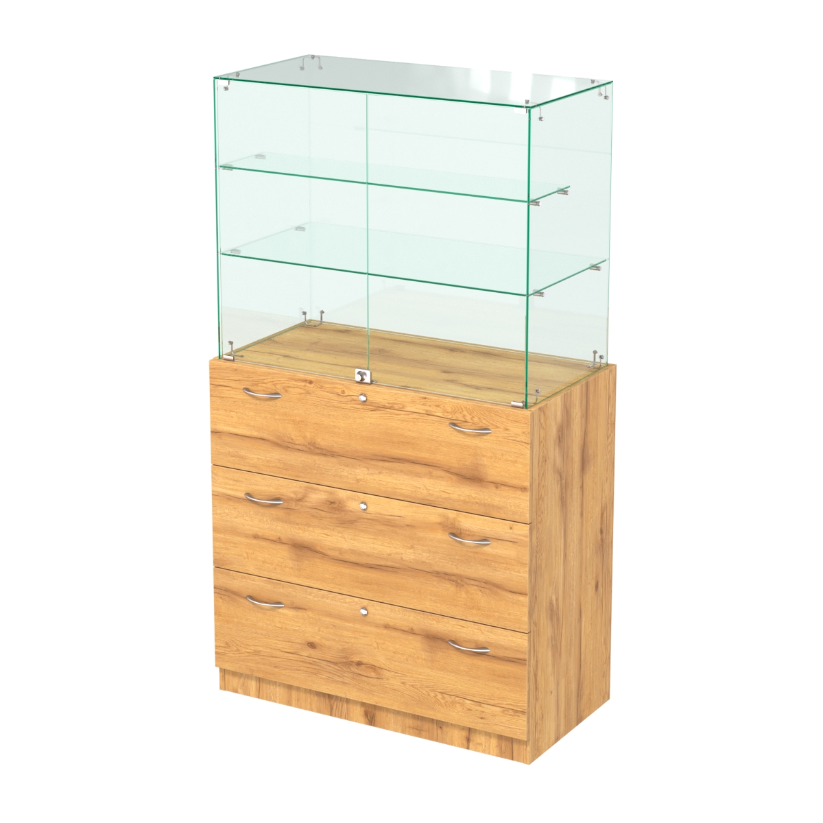 Высокий прилавок с выдвижными ящиками Селена-102 Дуб Золотистый