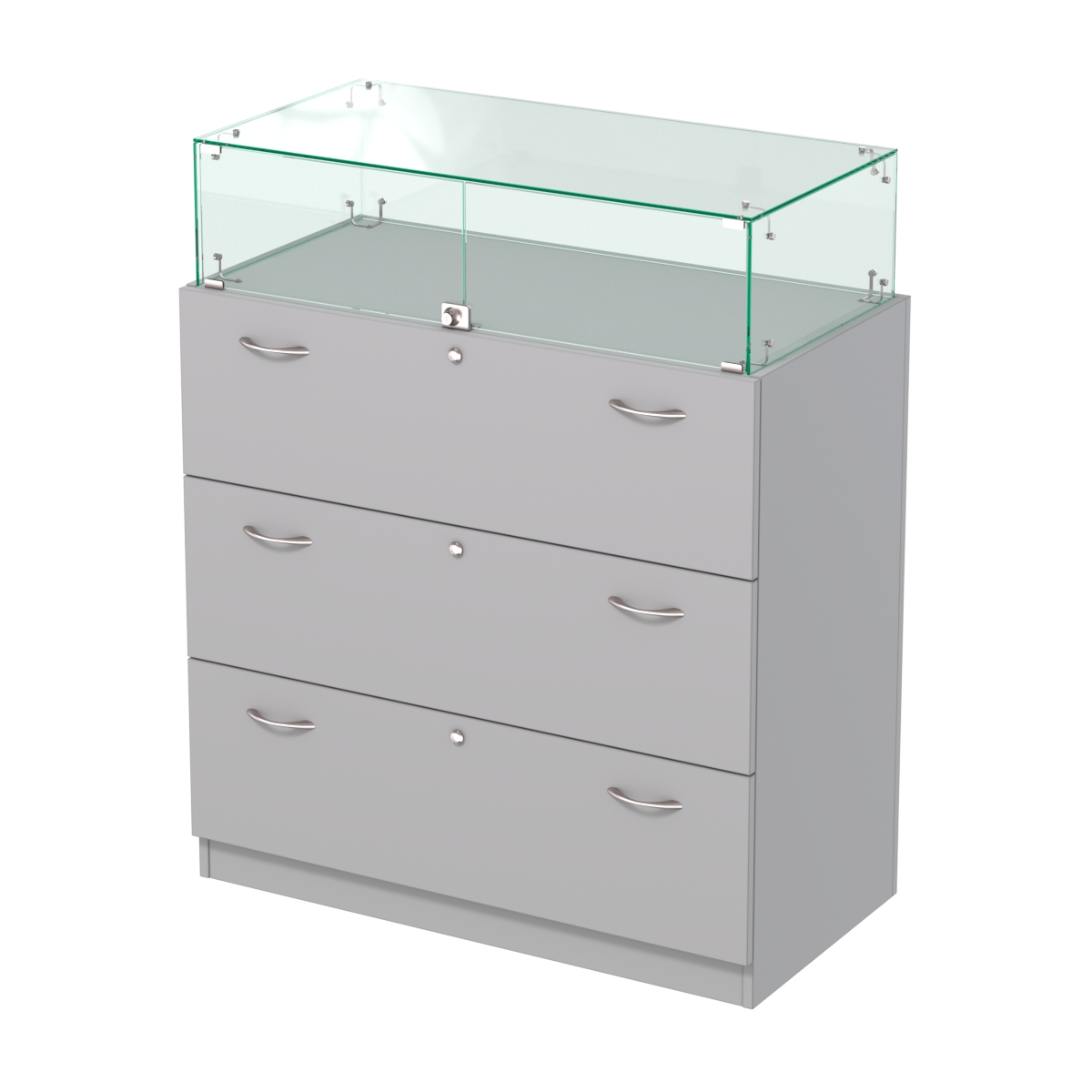 Закрытый прилавок с выдвижными ящиками Селена-114 Серый