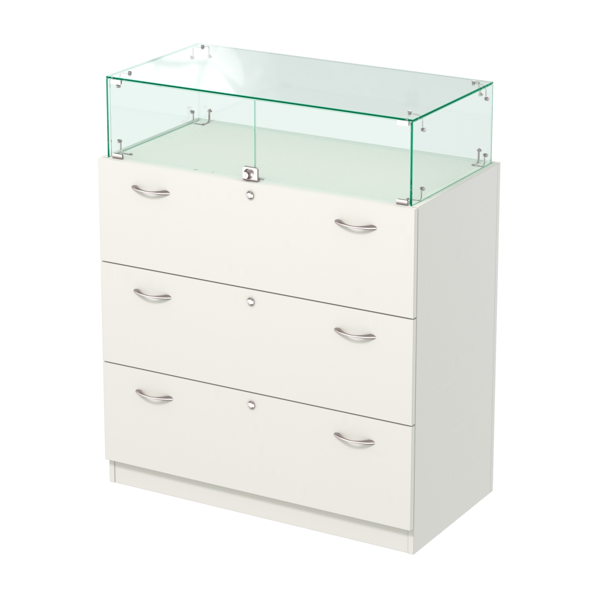 Закрытый прилавок с выдвижными ящиками Селена-114 Белый