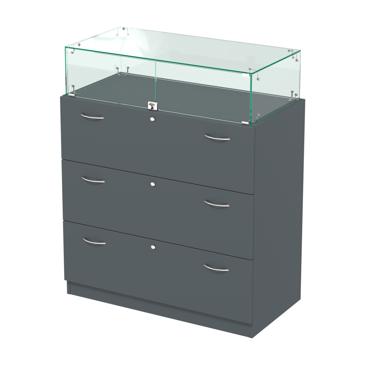 Закрытый прилавок с выдвижными ящиками Селена-114 Темно-Серый