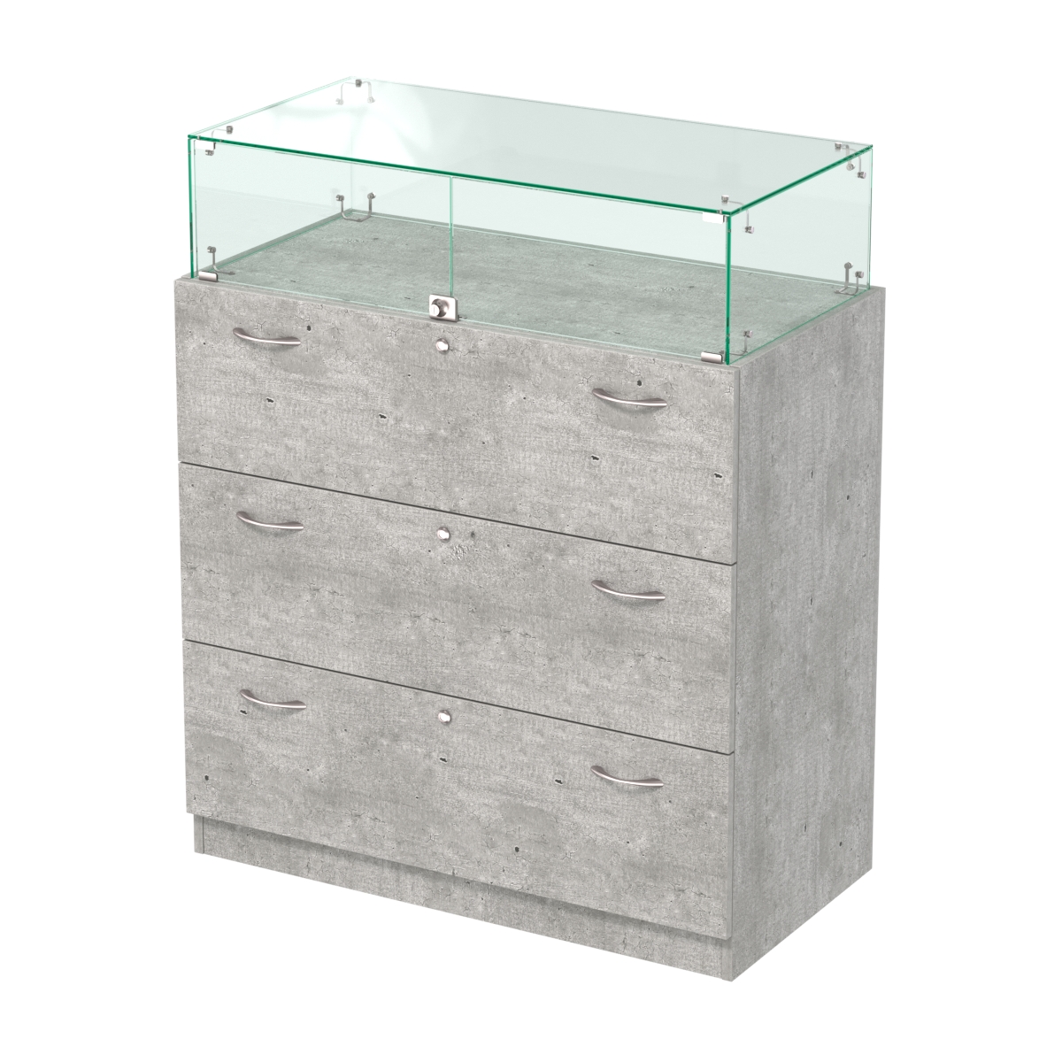 Закрытый прилавок с выдвижными ящиками Селена-114 Метрополитан Грей