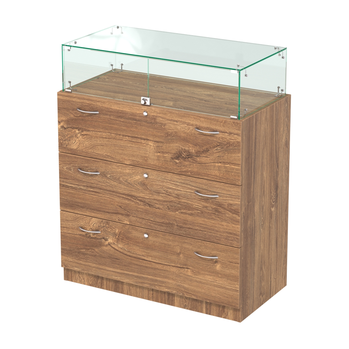 Закрытый прилавок с выдвижными ящиками Селена-114 Дуб Канзас коричневый