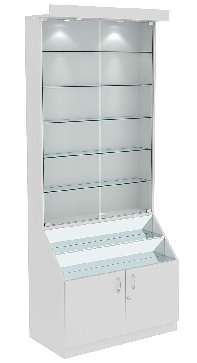 Витрина серии Эталон №1-1 (задняя стенка ДВП) Серый