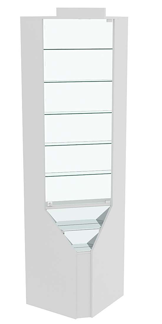 Витрина серии Эталон угловая №3-2 (Внутренний угол, задняя стенка - стекло) Серый