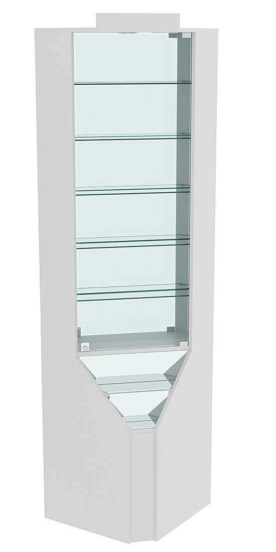 Витрина серии Эталон угловая №3-3 (Внутренний угол, задняя стенка - зеркало) Серый