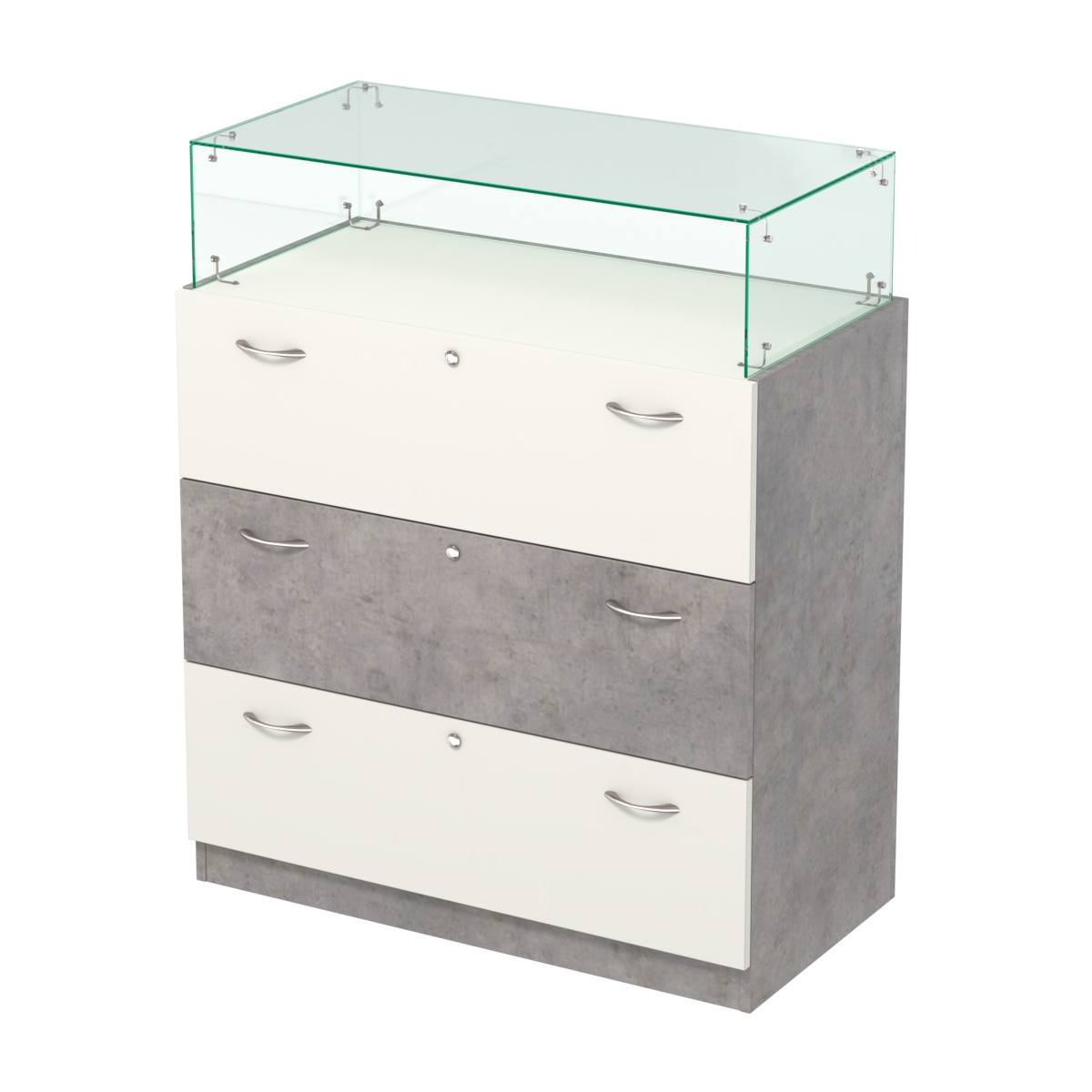 Селена-14 комбо Бетон Чикаго светло-серый + Белый